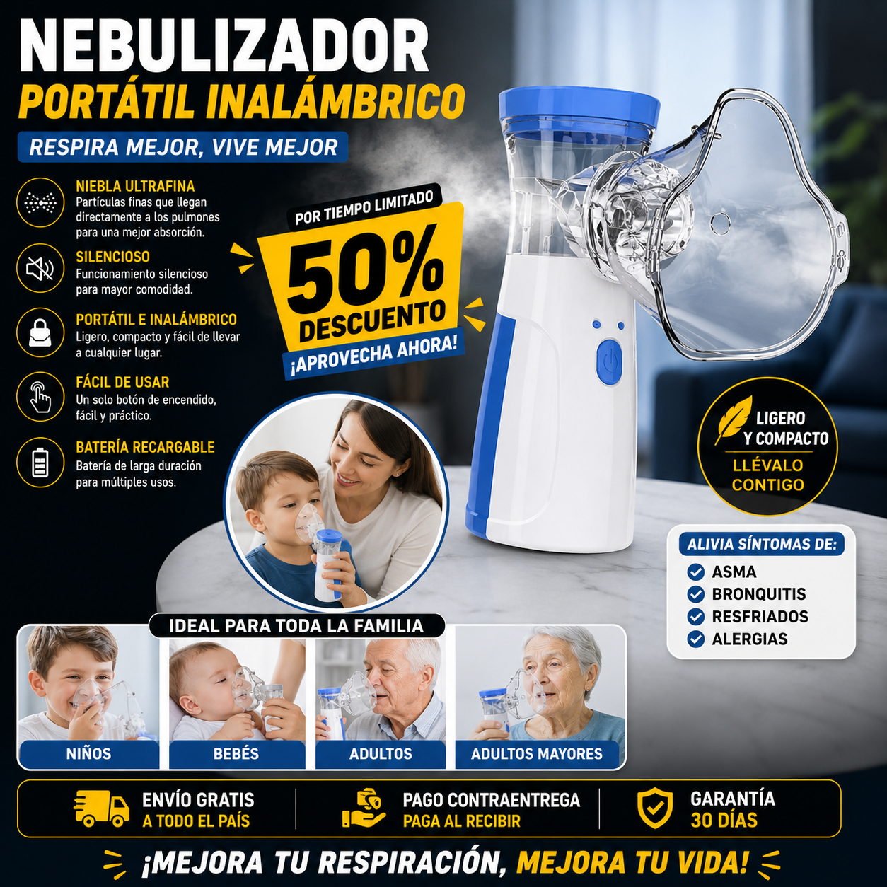 NEBULIZADOR PORTATIL INALAMBRICO