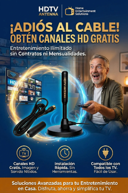 ANTENA TV ILIMITADA HD  SEÑAL COMPATIBLE CON TODOS LOS TELEVISORES