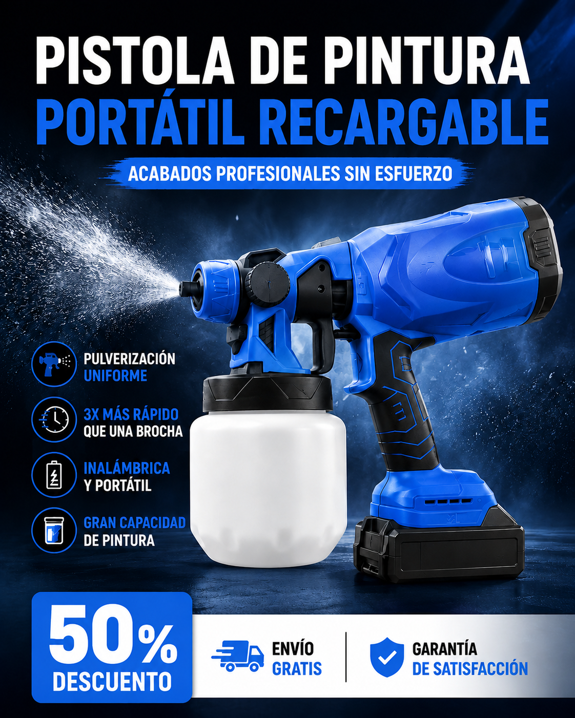Pistola de Pintura Recargable